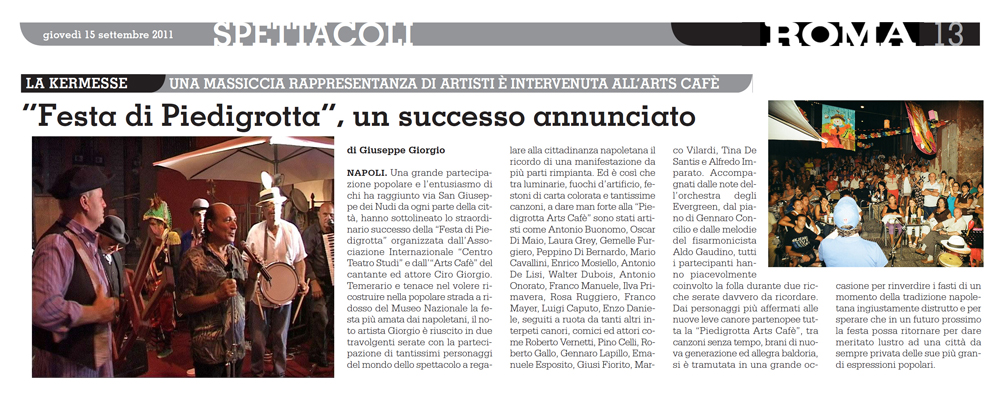 15 Settembre 2011 Piedigrotta Arts Cafe